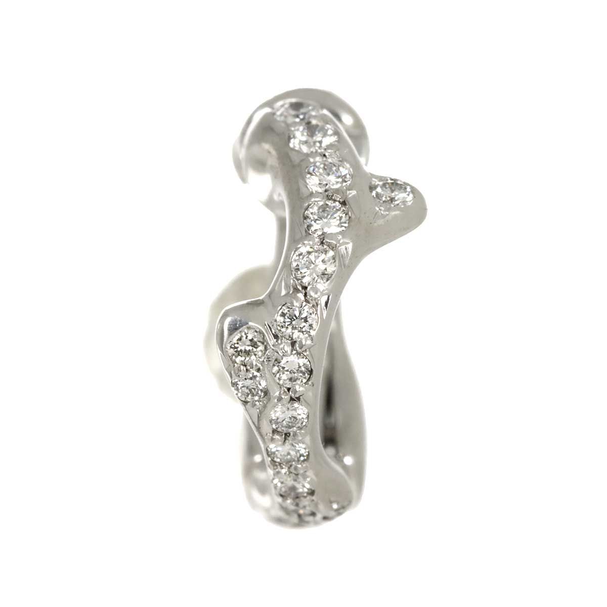 Dior Diamond Earrings 18k WG White Gold 750 One Side Only Single CD Clip on — view 2
