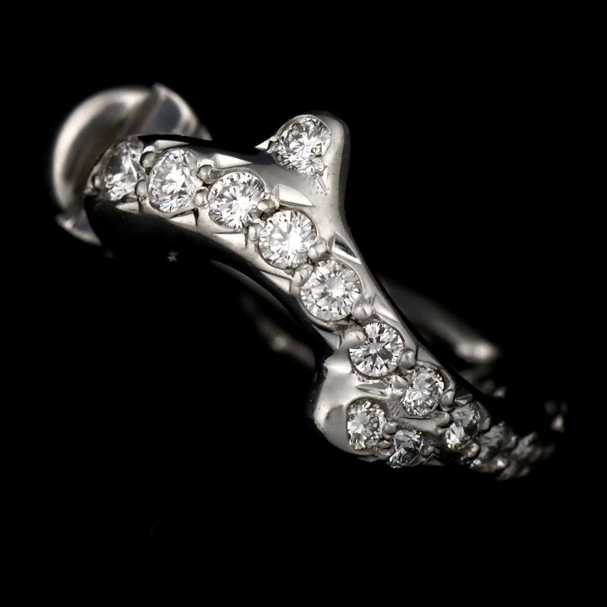 Dior Diamond Earrings 18k WG White Gold 750 One Side Only Single CD Clip on — view 7