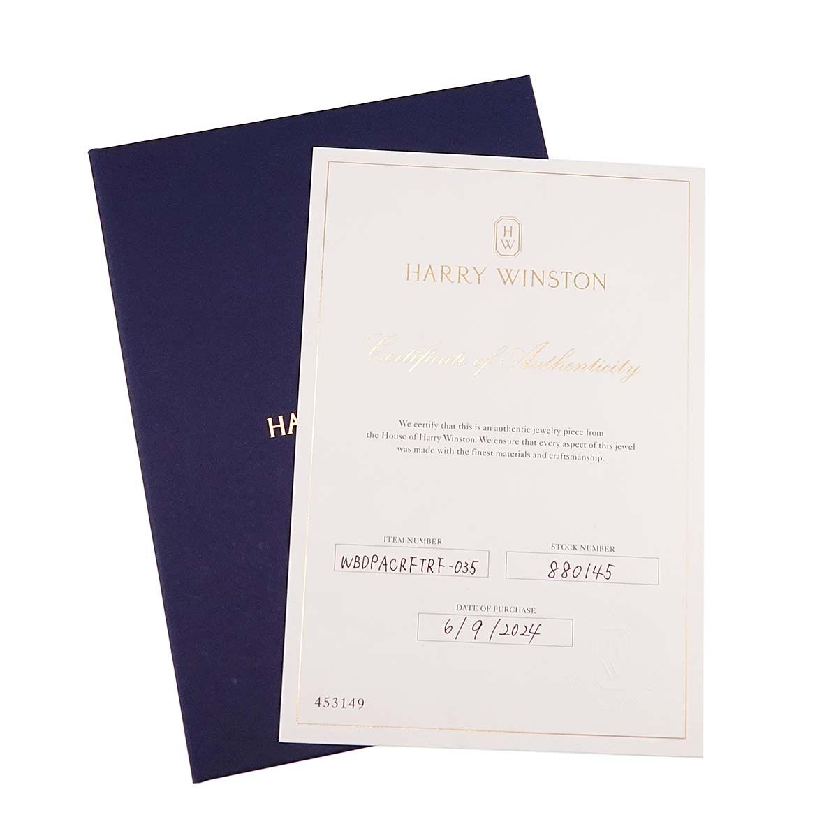 Harry Winston Traffic Accent Ring Diamond Pt Certificate — view 8