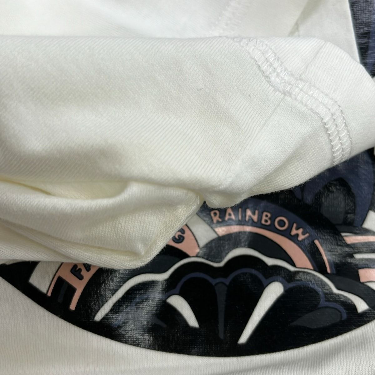 Hermes Short Sleeve T-Shirt 40 M White Light Pink Multi Neck Faubourg Rainbow — view 8