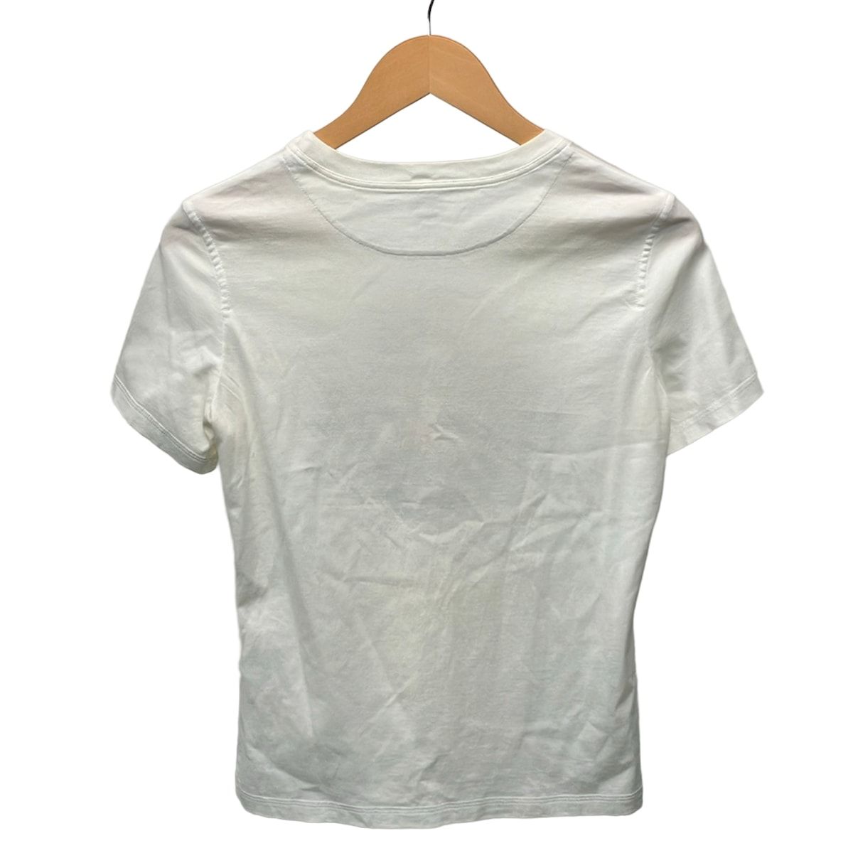 Hermes Short Sleeve T-Shirt 40 M White Light Pink Multi Neck Faubourg Rainbow — view 2