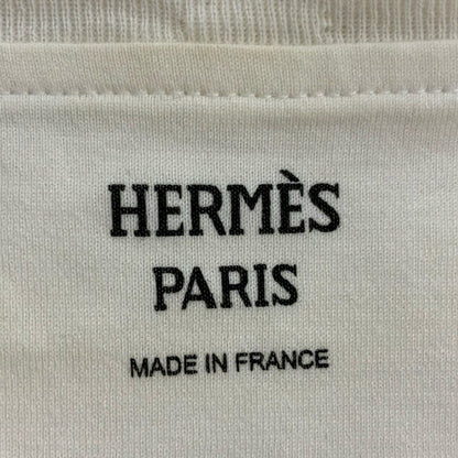 Hermes Short Sleeve T-Shirt 40 M White Light Pink Multi Neck Faubourg Rainbow — view 3