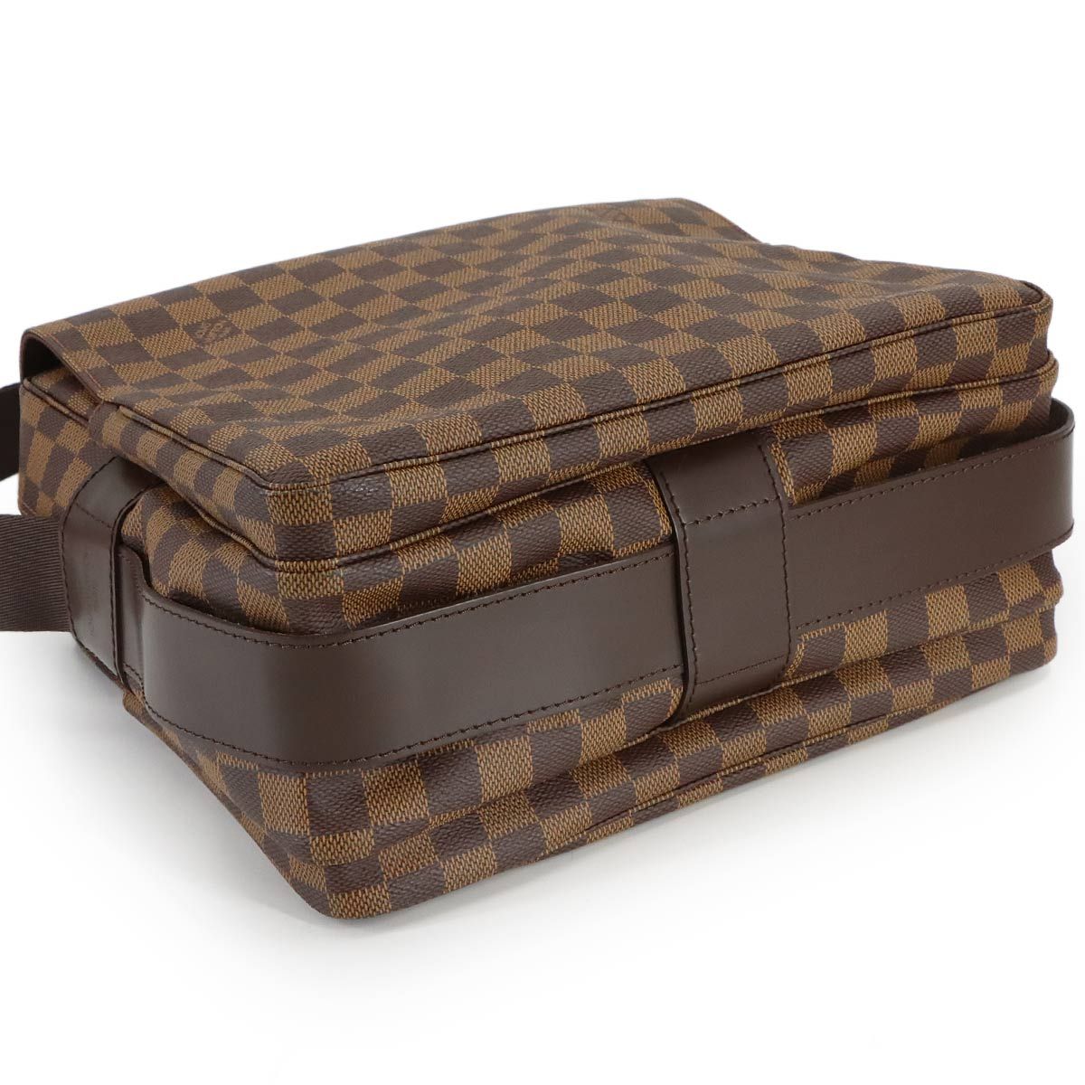 Louis Vuitton Damier Naviglio Shoulder Bag Ebene Brown Gold — view 4