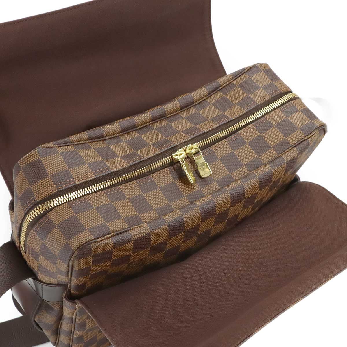 Louis Vuitton Damier Naviglio Shoulder Bag Ebene Brown Gold — view 6