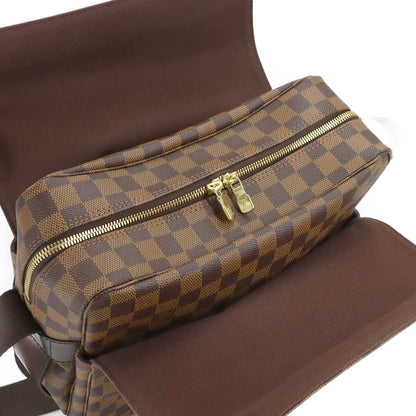Louis Vuitton Damier Naviglio Shoulder Bag Ebene Brown Gold — view 6