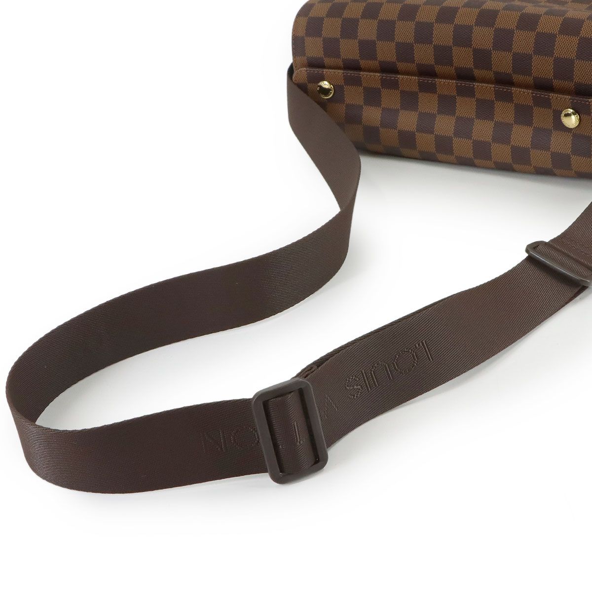 Louis Vuitton Damier Naviglio Shoulder Bag Ebene Brown Gold — view 5