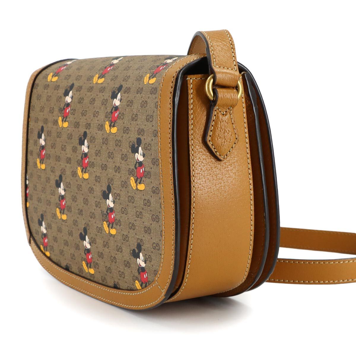 Gucci Disney Mickey Mini GG Supreme Shoulder Bag Brown — view 4