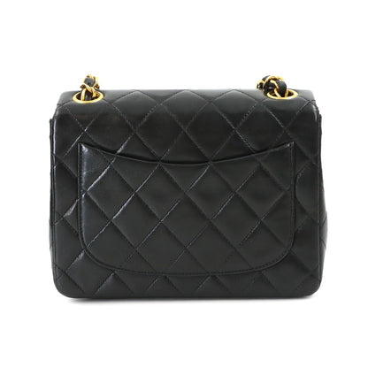 Chanel Mini Quilted Chain Shoulder Bag Lambskin Black Gold Vintage — view 3
