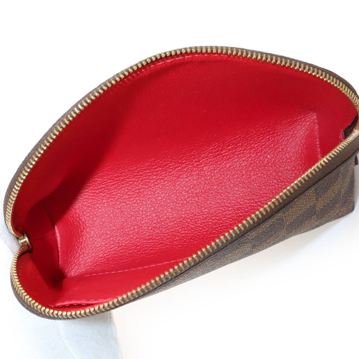 Louis Vuitton Damier Pochette Cosmetic PM Pouch Ebene Brown — view 5