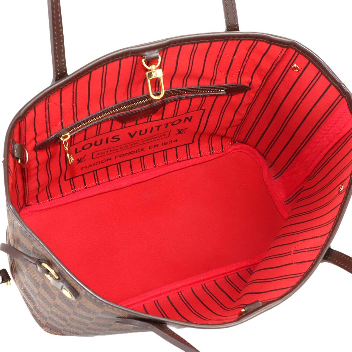 Louis Vuitton Damier Neverfull PM Tote Ebene Gold Brown — view 6