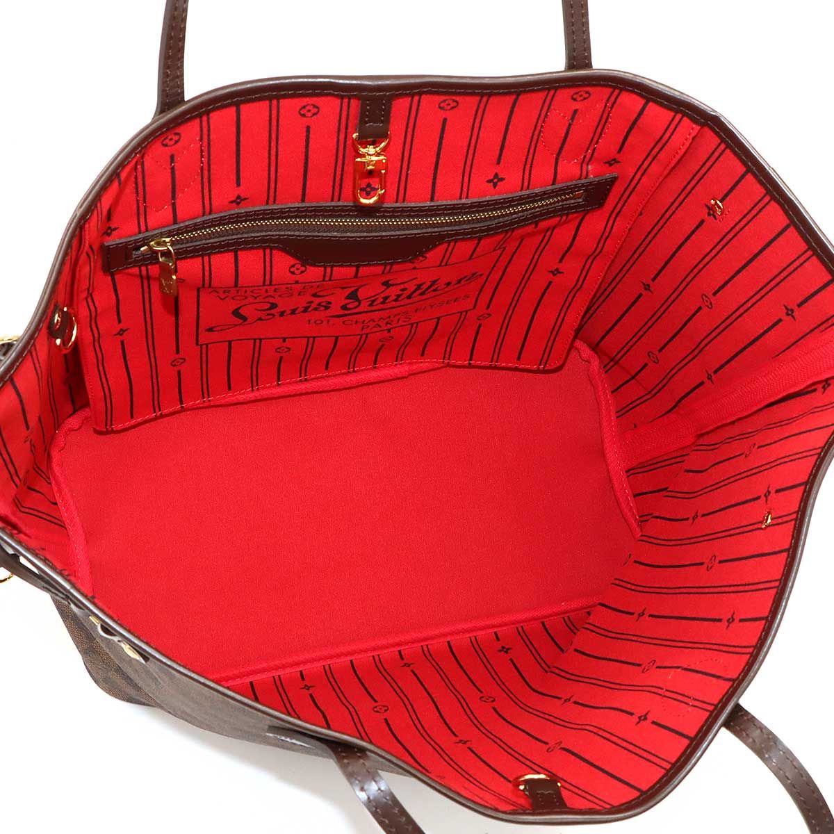 Louis Vuitton Damier Neverfull MM Tote Ebene Cerise Brown — view 7
