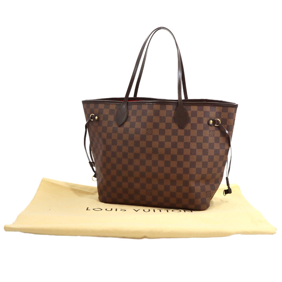 Louis Vuitton Damier Neverfull MM Tote Ebene Cerise Brown — view 2