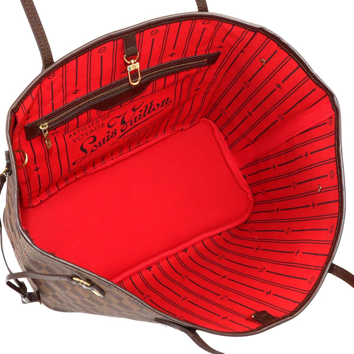 Louis Vuitton Damier Neverfull MM Tote Ebene Cerise Brown — view 6