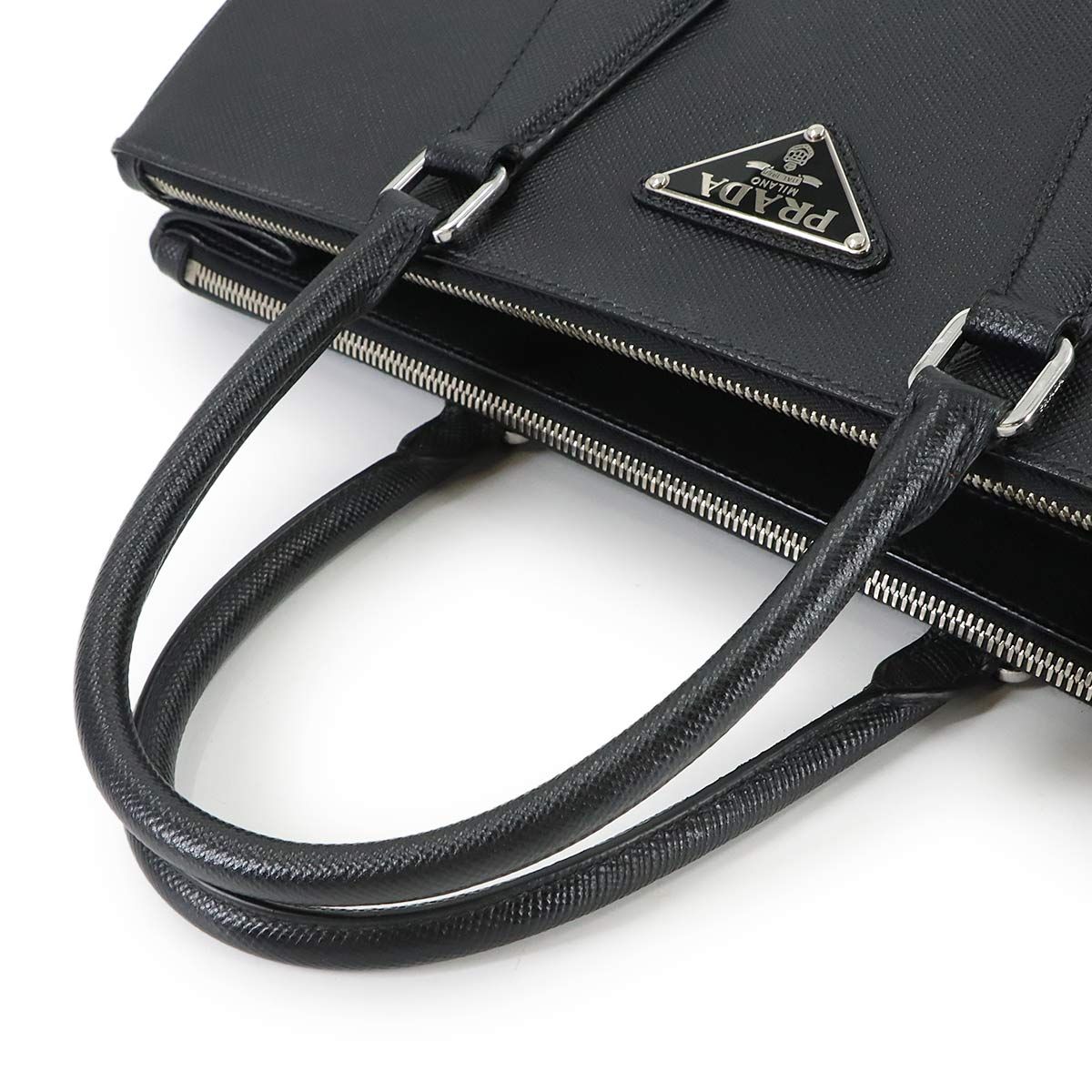 Prada 2-Way Tote Shoulder Bag Saffiano Leather Black — view 5