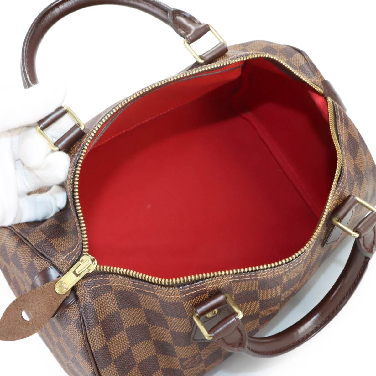 Louis Vuitton Damier Speedy 30 Hand Bag Ebene Brown Gold — view 6