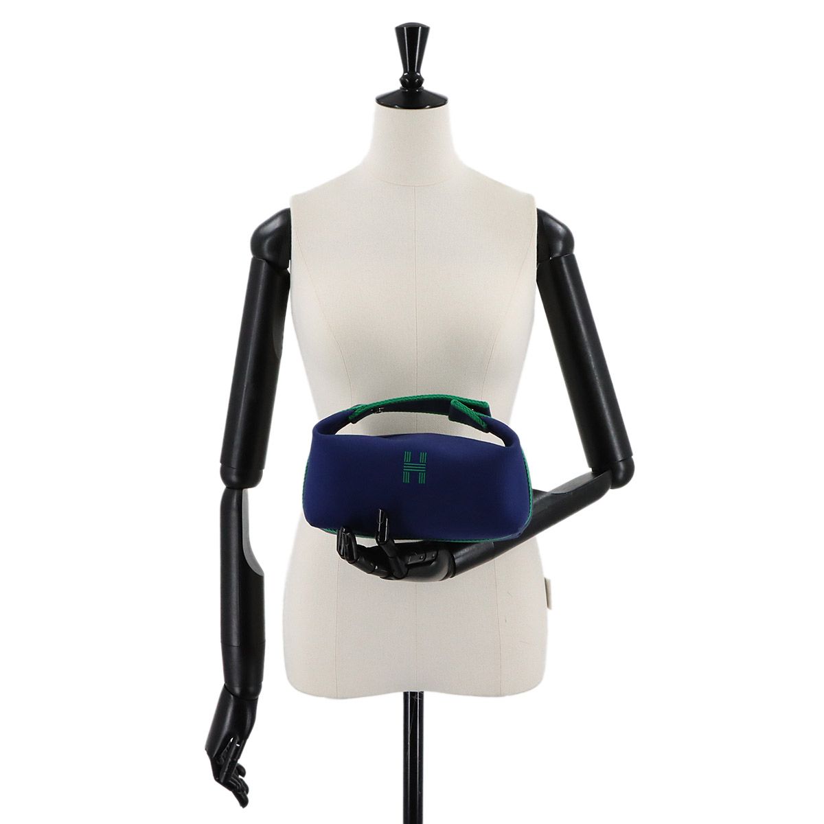 Hermes Bride-a-Brac PM Hand Bag Toilet Ash Blue Marine Green Silver — view 9