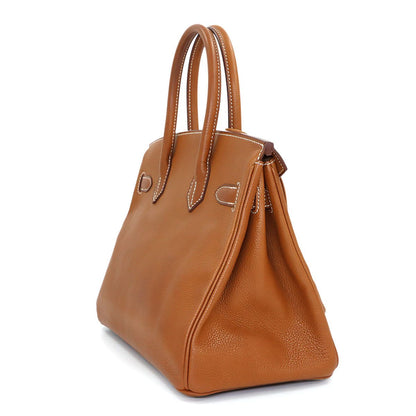 Hermes Birkin 30 Barenia Faubourg Fauve Hand Bag Silver — view 3