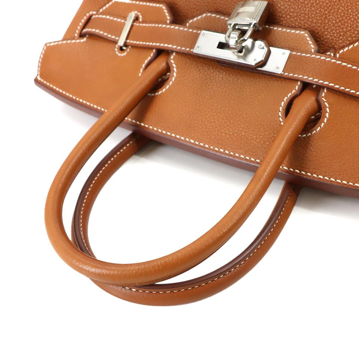 Hermes Birkin 30 Barenia Faubourg Fauve Hand Bag Silver — view 5