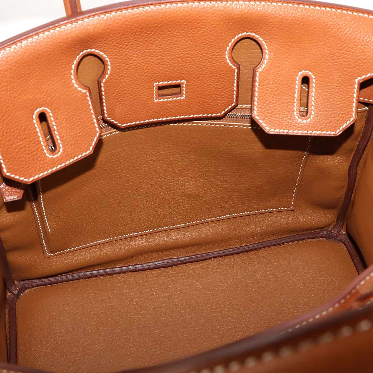 Hermes Birkin 30 Barenia Faubourg Fauve Hand Bag Silver — view 8