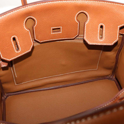 Hermes Birkin 30 Barenia Faubourg Fauve Hand Bag Silver — view 8