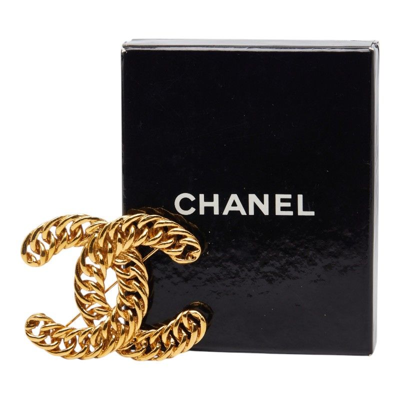 Chanel CC Logo Brooch Gold Plated — view 3
