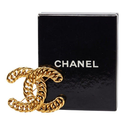 Chanel CC Logo Brooch Gold Plated — view 3