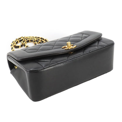 Chanel Diana Quilted 22 Chain Shoulder Bag Leather Black Vintage — view 5