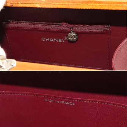 Chanel Wood Vanity Hand Bag Leather Brown Black Silver Vintage — view 7
