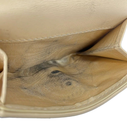 Dior Trifold Wallet Lady Light Yellow Leather Handbag — view 4