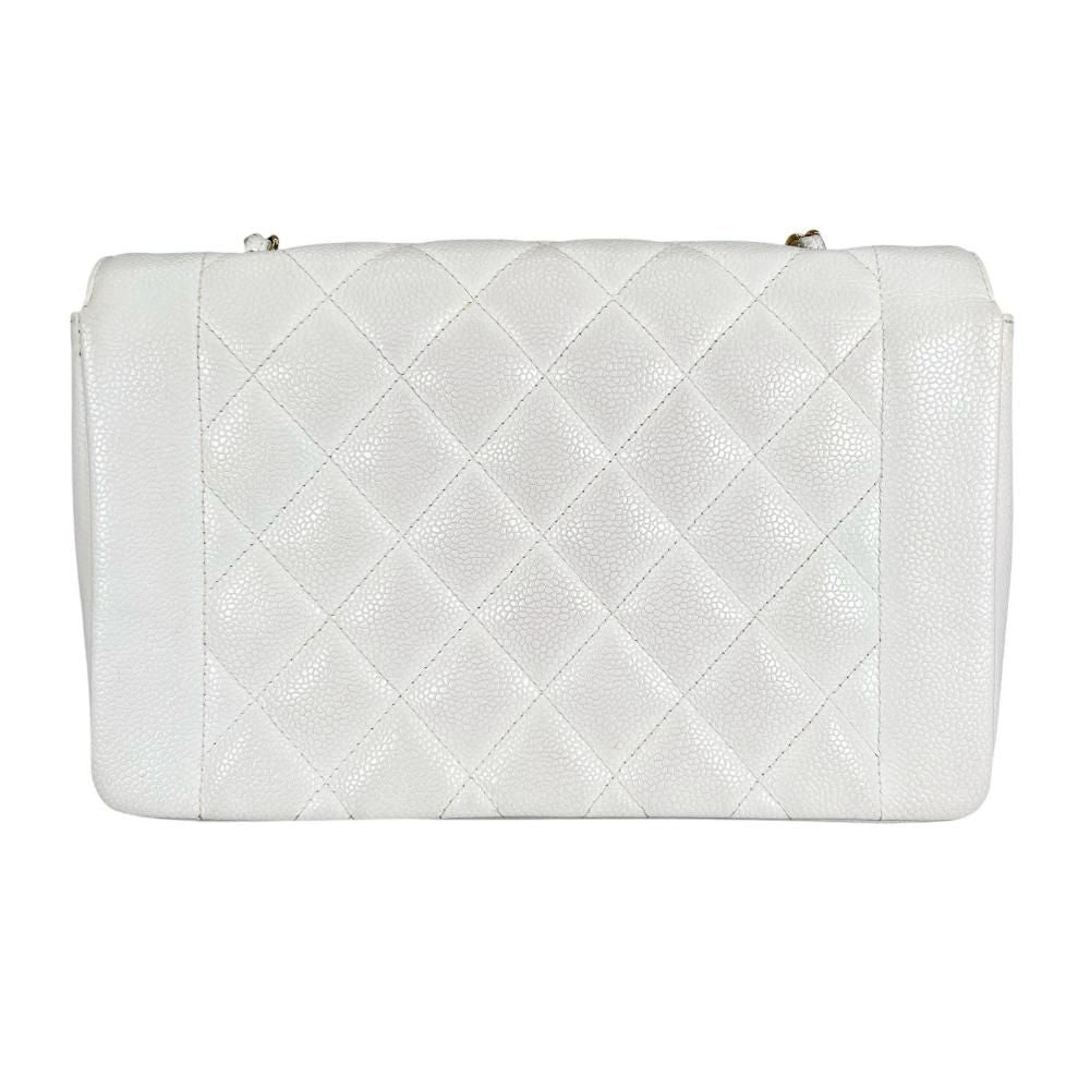 Chanel Shoulder Bag Diana 25 Chain Crossbody CC Logo White — view 2