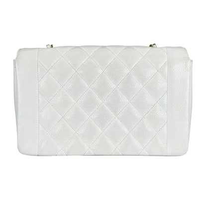 Chanel Shoulder Bag Diana 25 Chain Crossbody CC Logo White — view 2