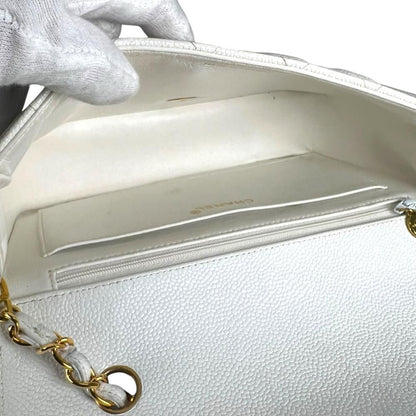 Chanel Shoulder Bag Diana 25 Chain Crossbody CC Logo White — view 5