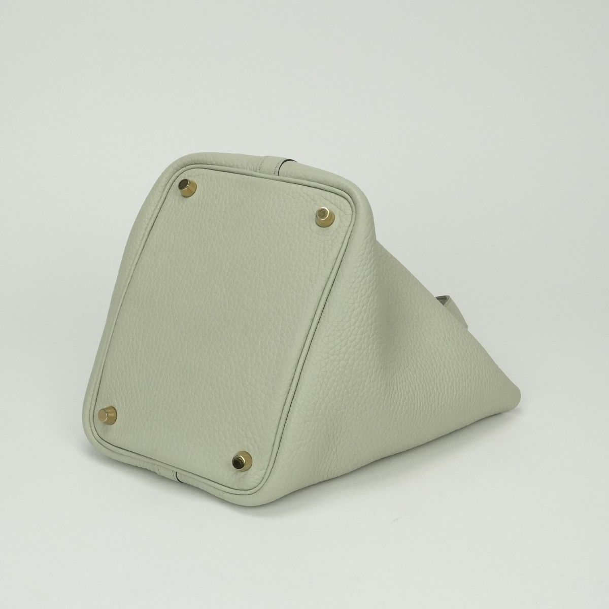 Hermes Picotin Lock PM 18 Tote Taurillon Clemence Grisneve Green Gold — view 5