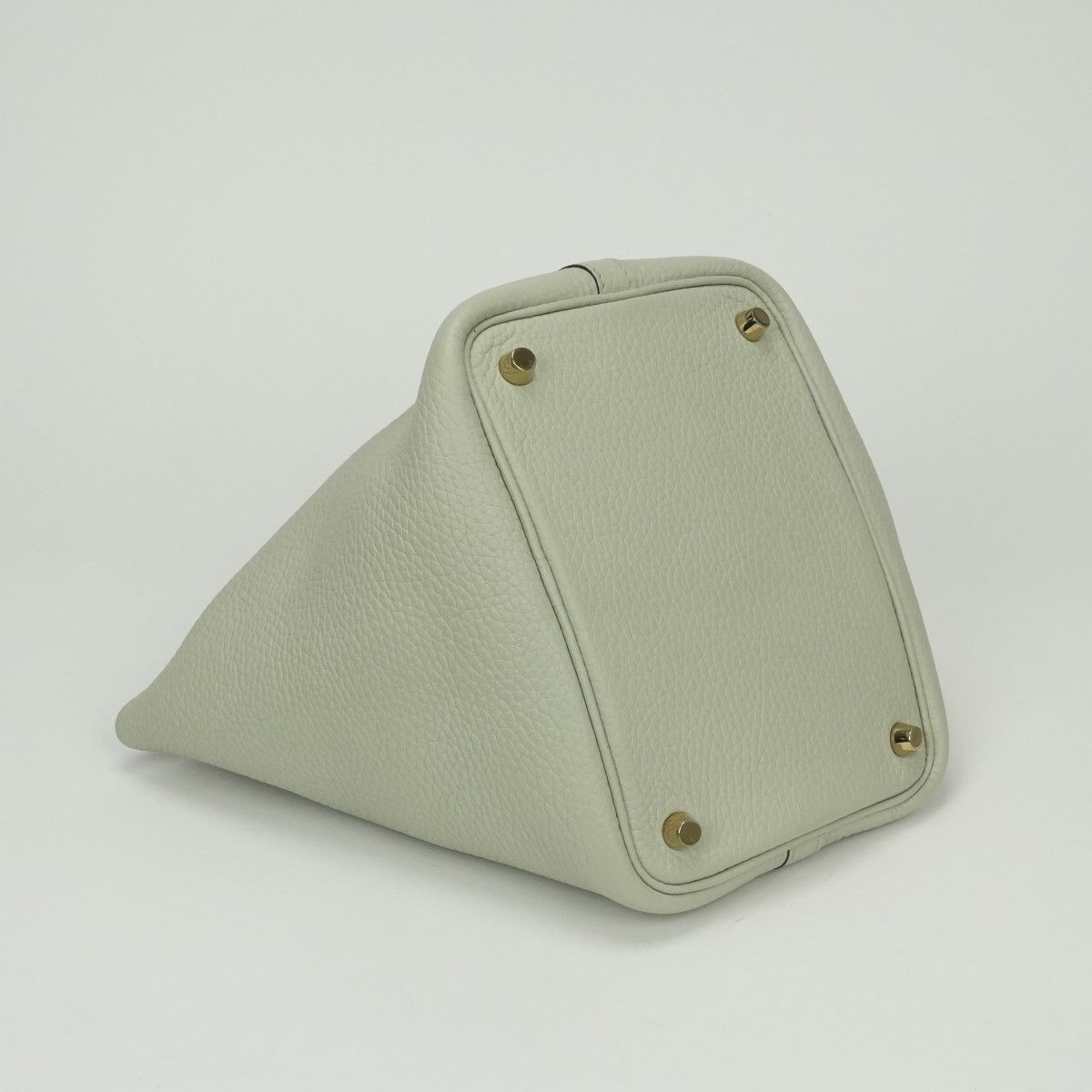 Hermes Picotin Lock PM 18 Tote Taurillon Clemence Grisneve Green Gold — view 6
