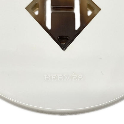 Hermes Necklace Cotton White Dark Brown Gray Beige Logo — view 5