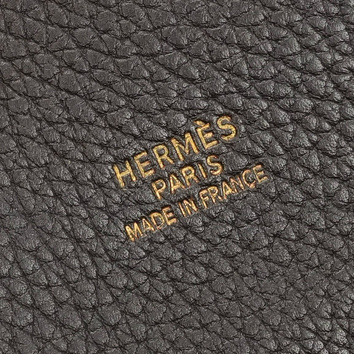 Hermes White Bus GM Tote Fjord Chocolat Chocolate Brown Gold Handbag — view 8