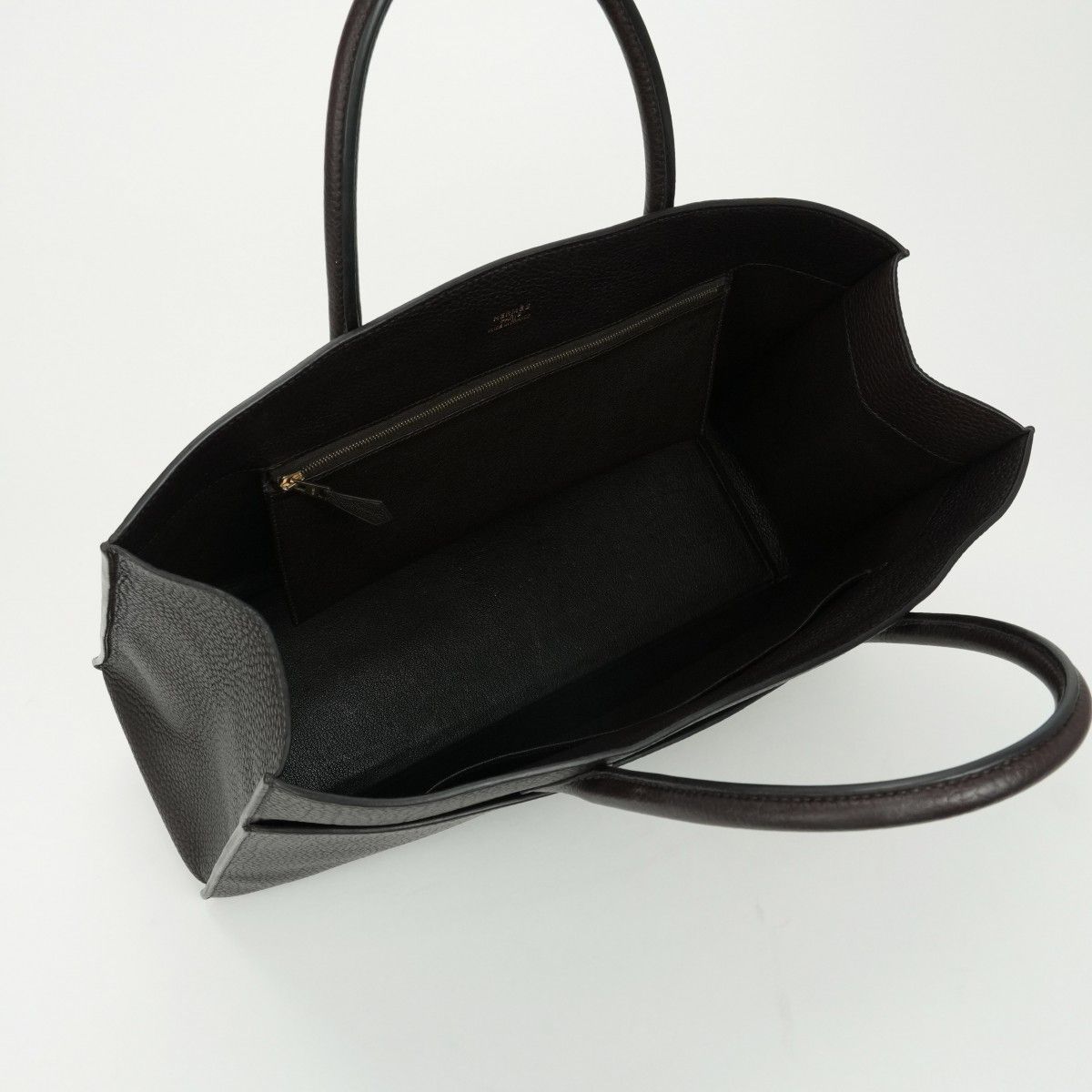 Hermes White Bus GM Tote Fjord Chocolat Chocolate Brown Gold Handbag — view 6