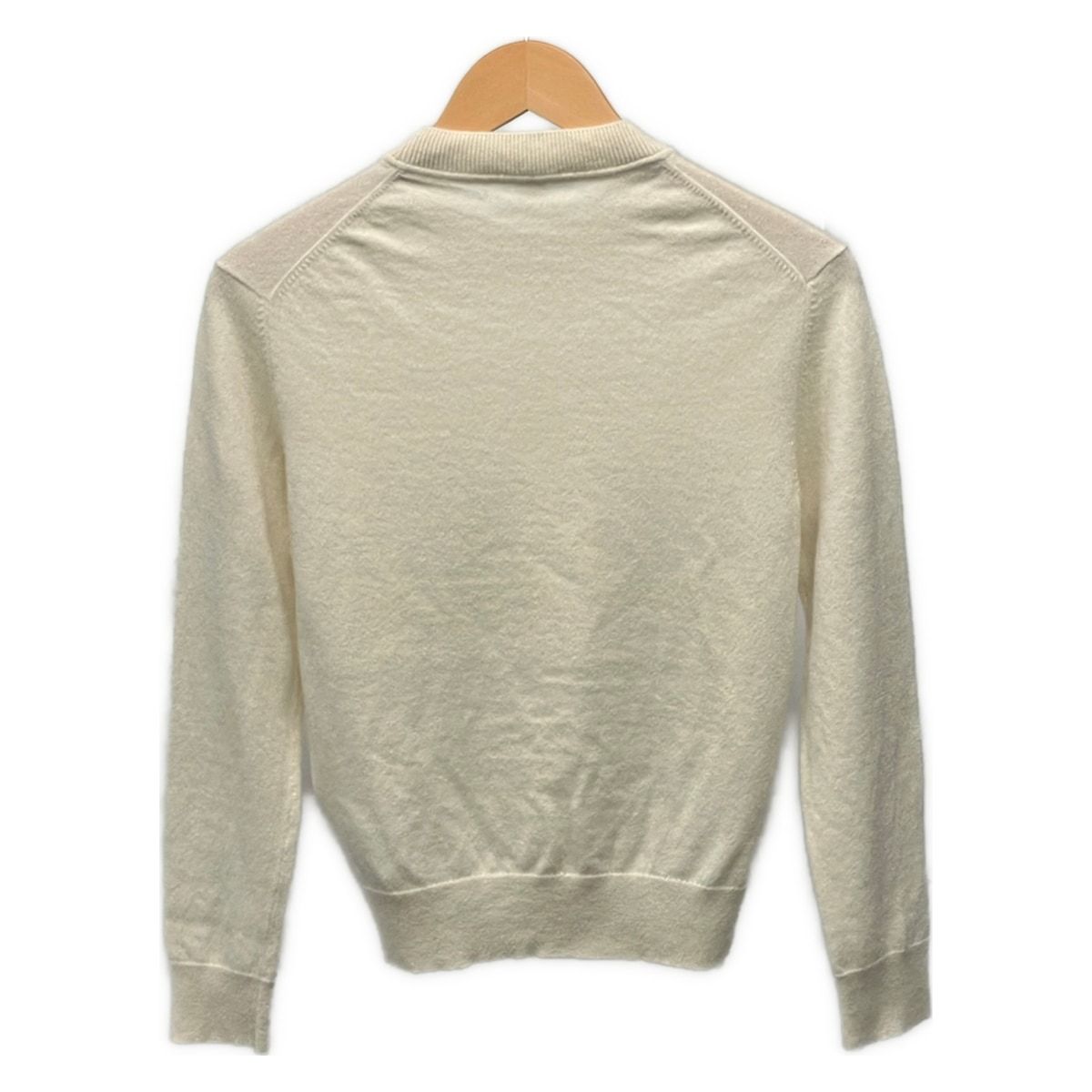Hermes Long Sleeve Sweater 38 M Ivory Crew Neck Cashmere Lift — view 2