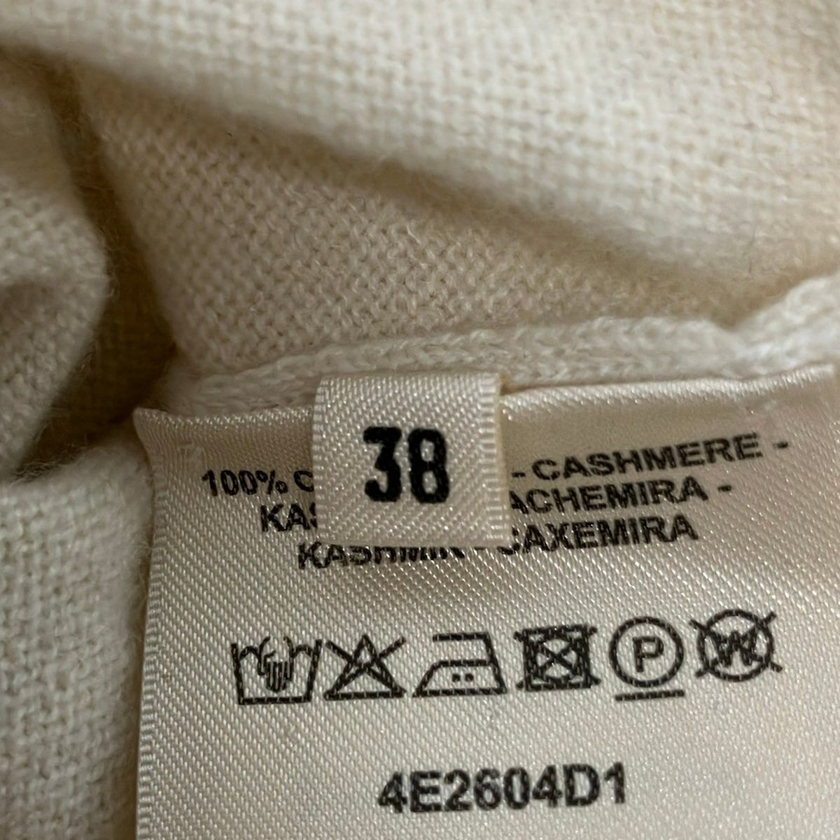 Hermes Long Sleeve Sweater 38 M Ivory Crew Neck Cashmere Lift — view 5