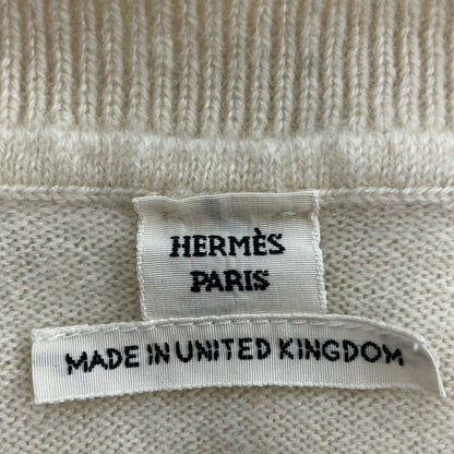 Hermes Long Sleeve Sweater 38 M Ivory Crew Neck Cashmere Lift — view 3