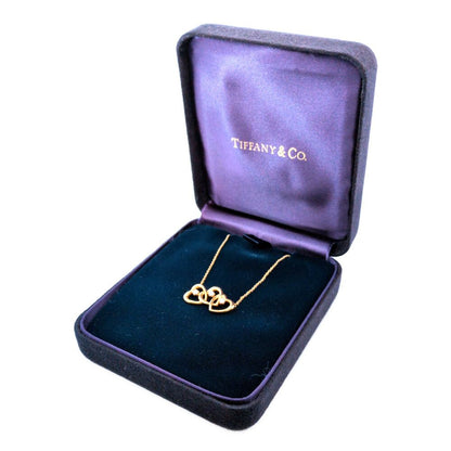 Tiffany & Co Triple Heart Three Diamond Necklace Pendant 18k Yellow Gold — view 5