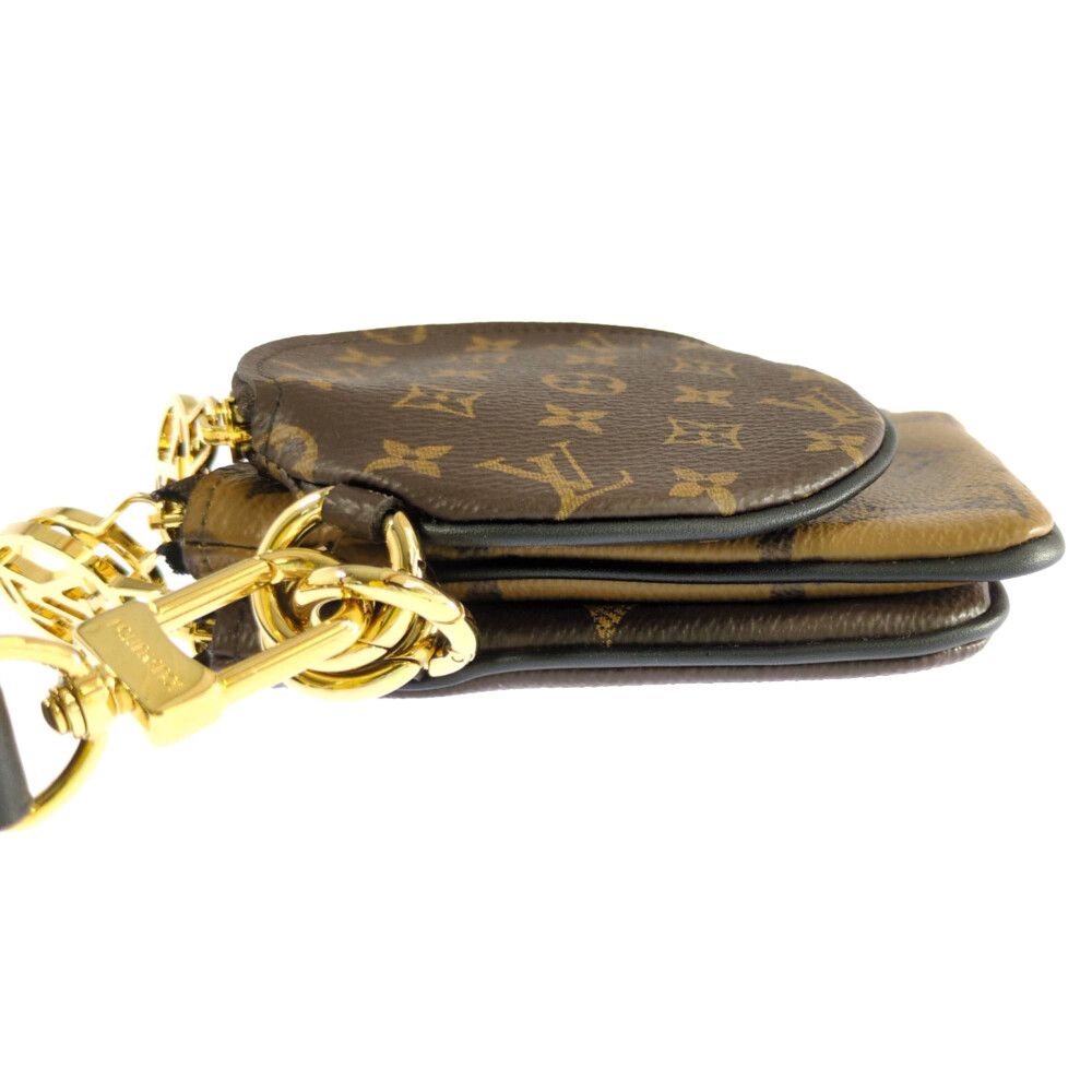 Louis Vuitton Monogram Reverse Pochette Trio Coin Purse Wallet Brown — view 3