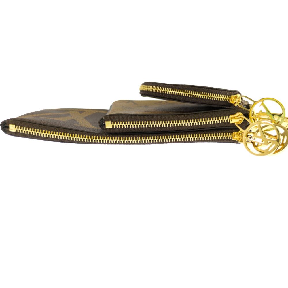 Louis Vuitton Monogram Reverse Pochette Trio Coin Purse Wallet Brown — view 4