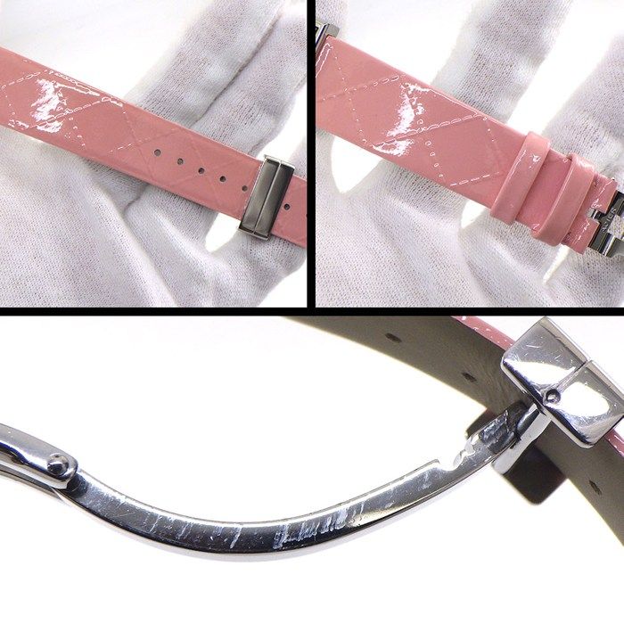 Chanel Watch Mademoiselle Square White Dial Roman Index Pink Enamel Leather SS — view 8