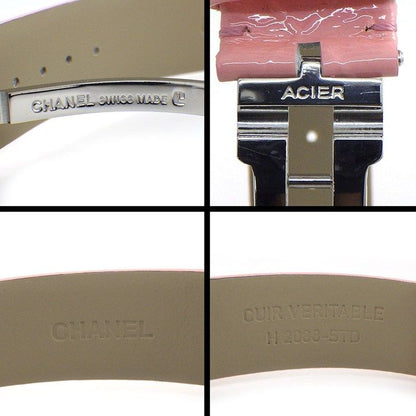 Chanel Watch Mademoiselle Square White Dial Roman Index Pink Enamel Leather SS — view 5