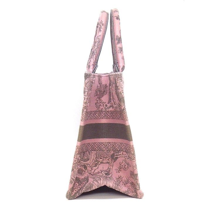 Dior Tote Book Small Pink Gray Toile de Jouy Sauvage Embroidery — view 3