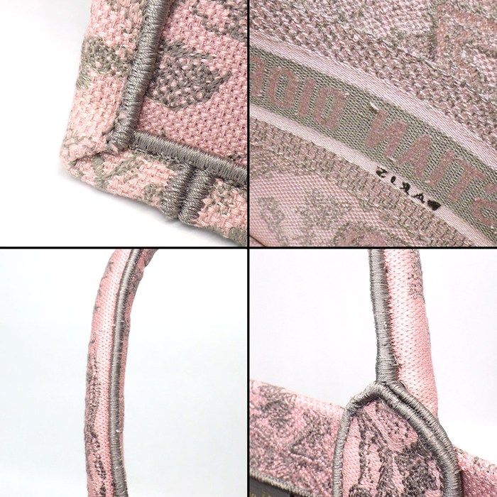 Dior Tote Book Small Pink Gray Toile de Jouy Sauvage Embroidery — view 7