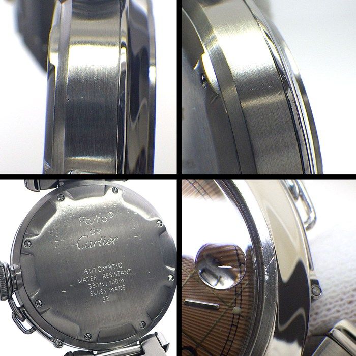 Cartier Watch Pasha C Guilloche Salmon Pink Dial Date SS Automatic Winding — view 6