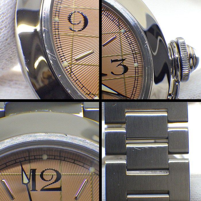 Cartier Watch Pasha C Guilloche Salmon Pink Dial Date SS Automatic Winding — view 7