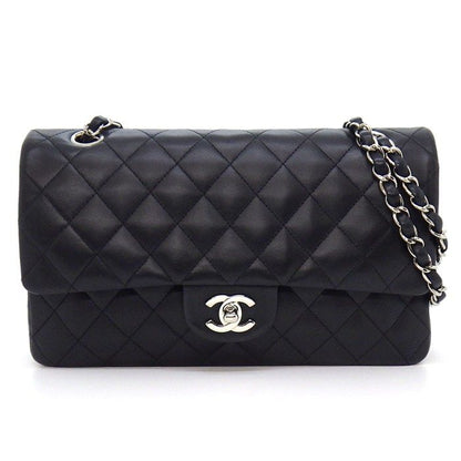 Chanel Shoulder Bag 11.12 Classic Quilted 25 Black Bordeaux Lambskin